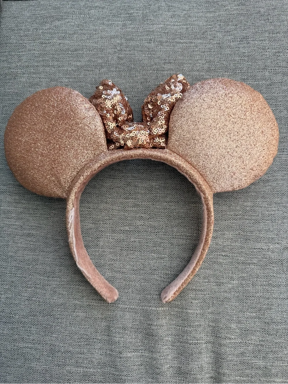 Rose Gold Sequin Minnie Ear Headband for Kids